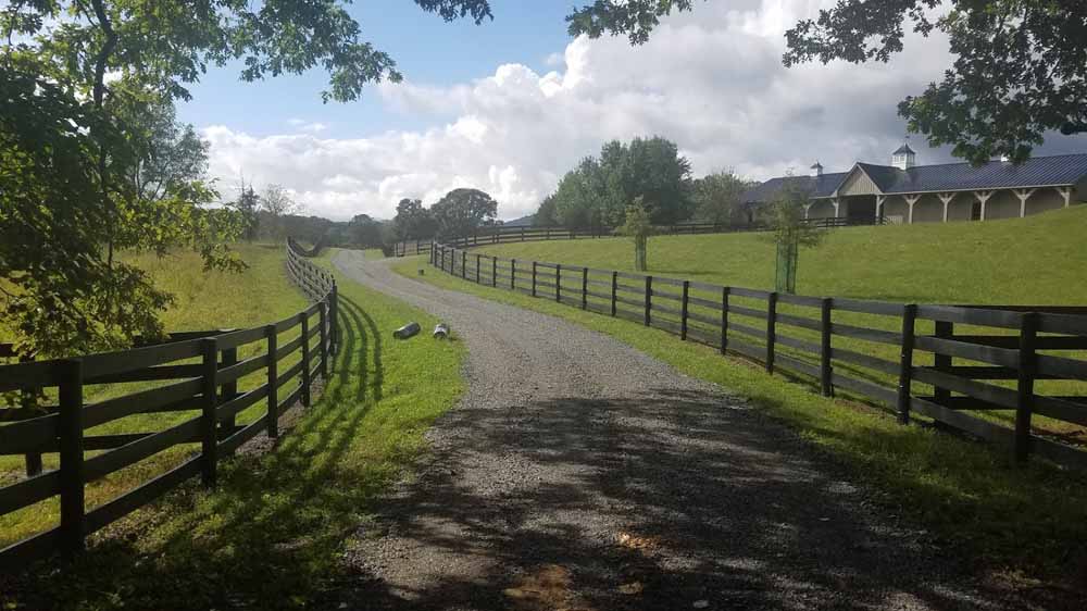 fencing painted and new farm driveway