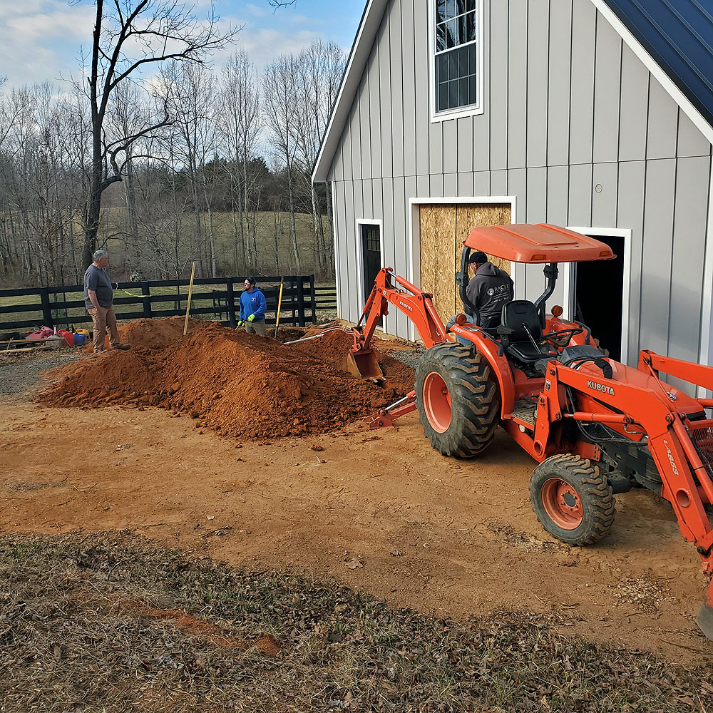 Trenching electricity to new barn