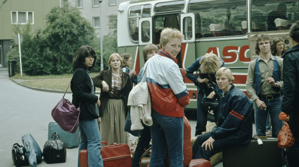 Alan surrounded by German girls in 1978