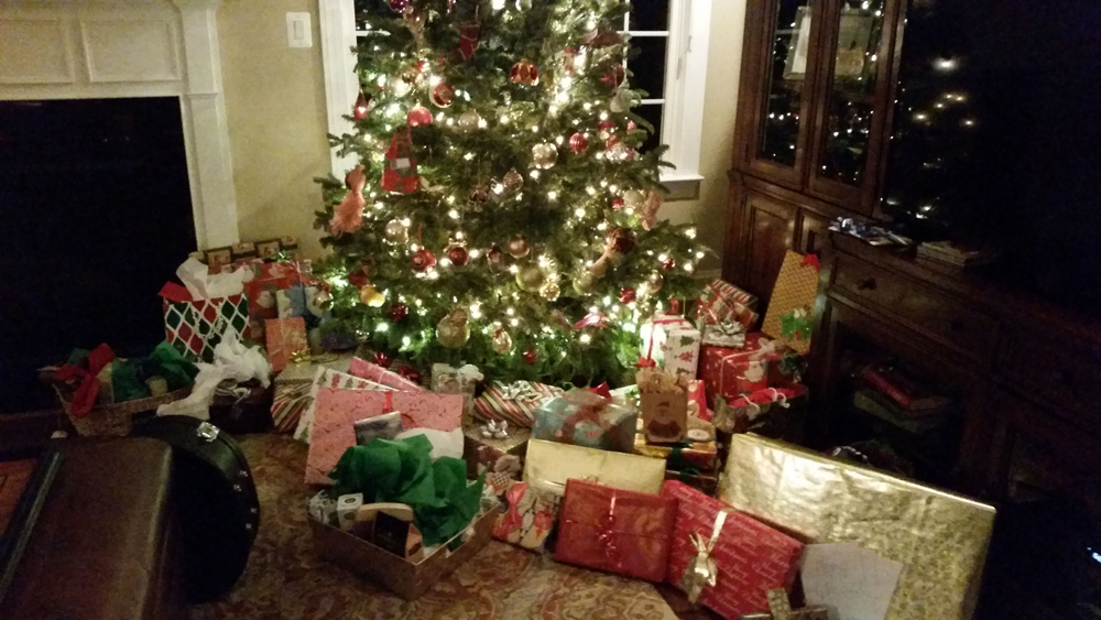 Barbara & Brian's tree with all the presents