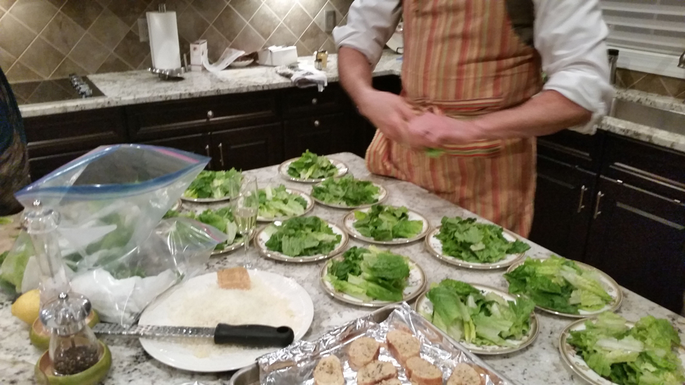 Chef Keith prepares the salads