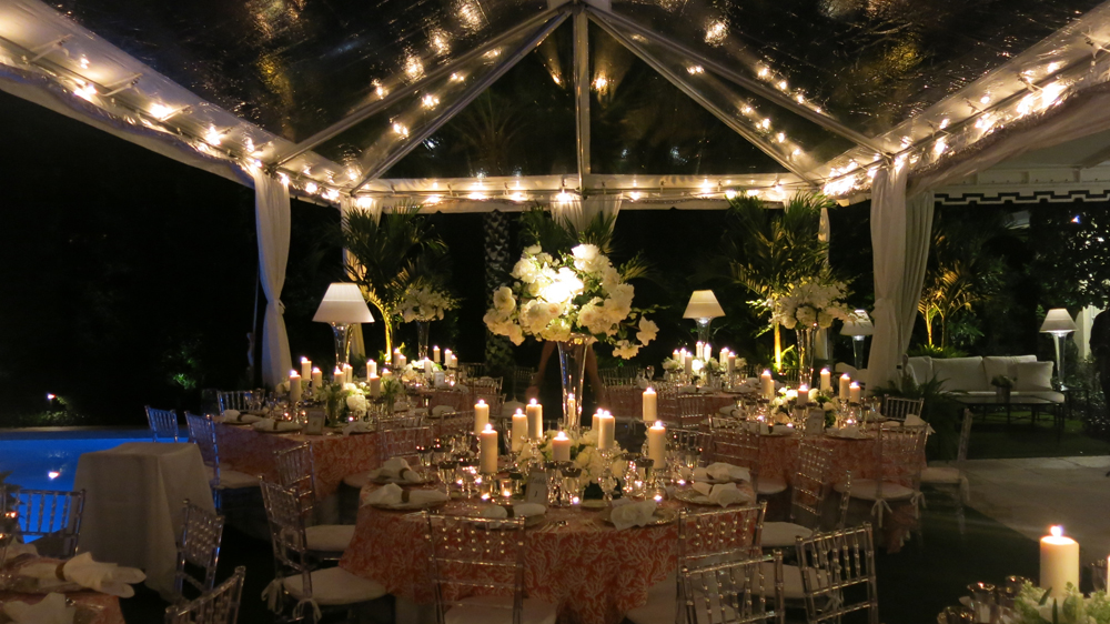 reception tent and tables