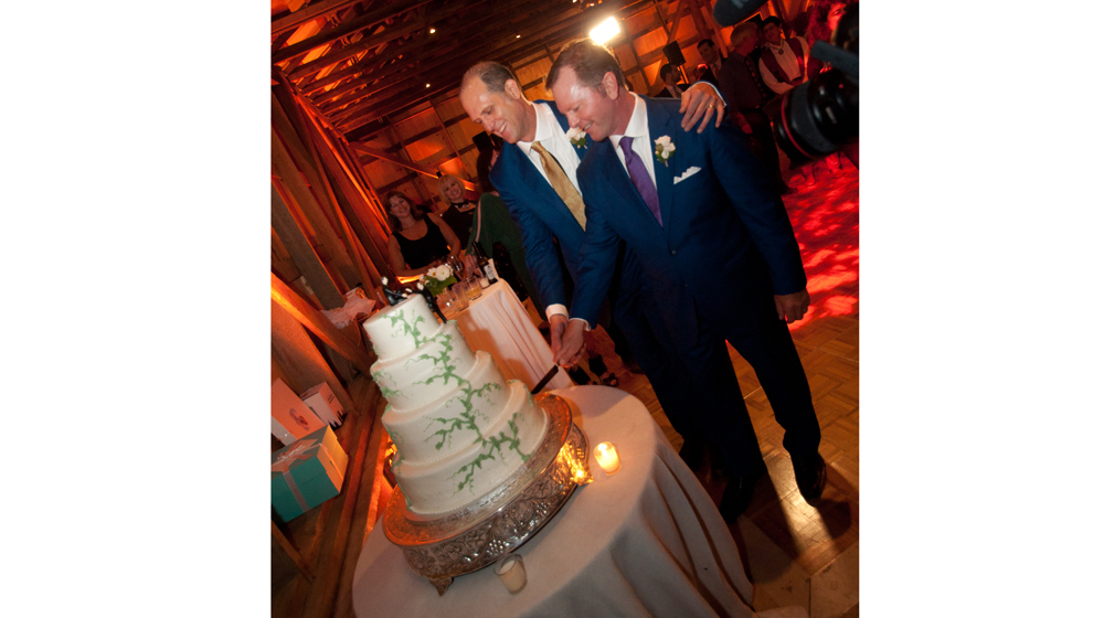 cutting the cake
