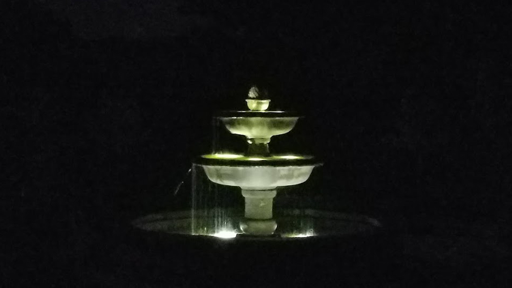 solar lights on fountain finally work!