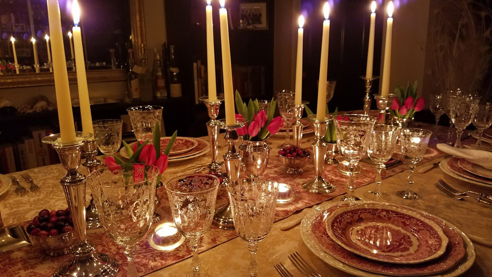 setting the table for a Miller family visit