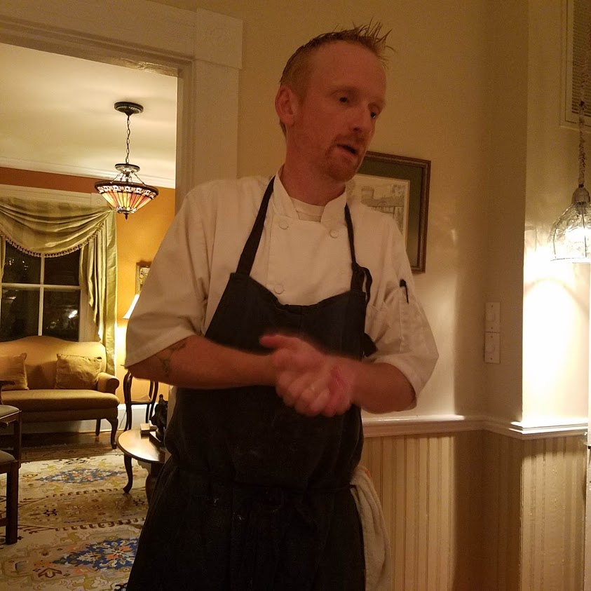 the chef explains the next course