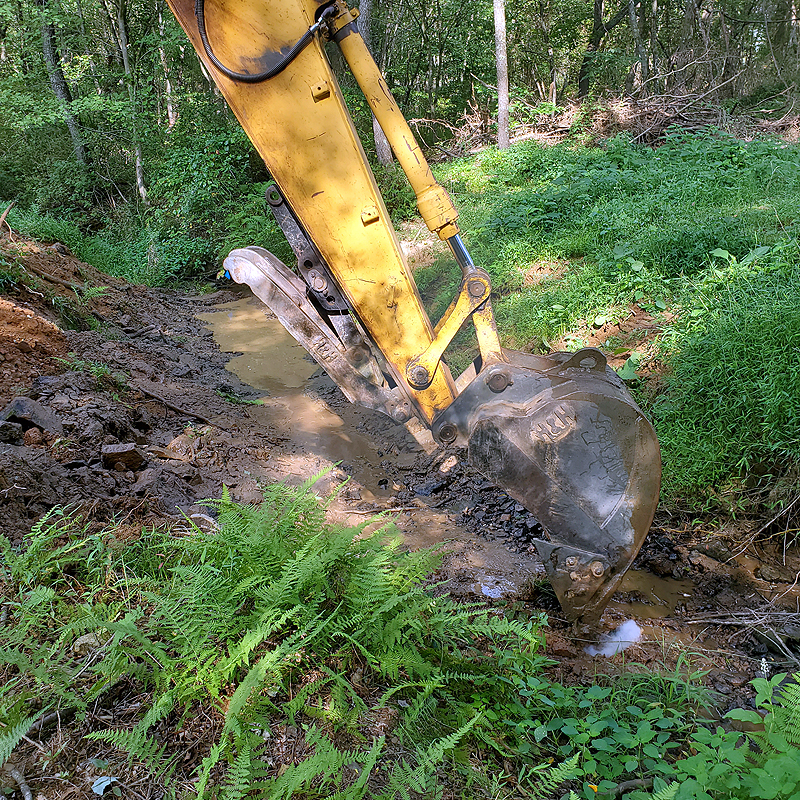 final placement of stream culverts