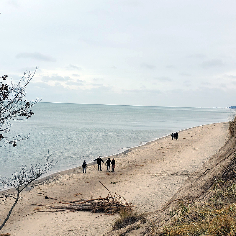 Walking the shore of Lake Michigan