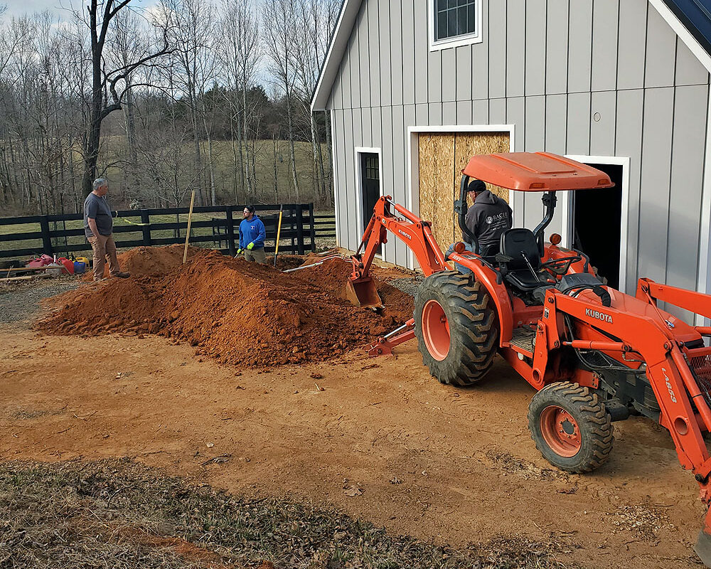 Trenching electricity to new barn